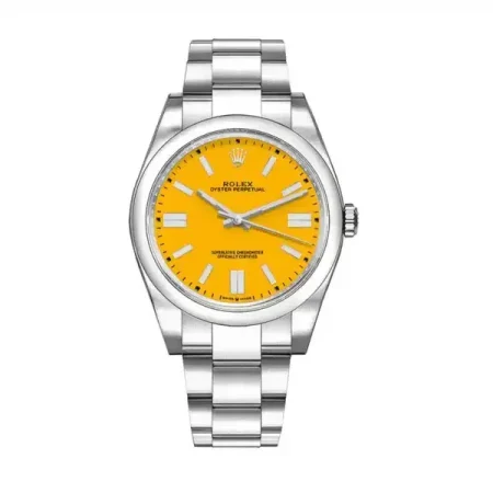 Rolex 124300-0004 Oyster Perpetual Yellow Dial 41mm