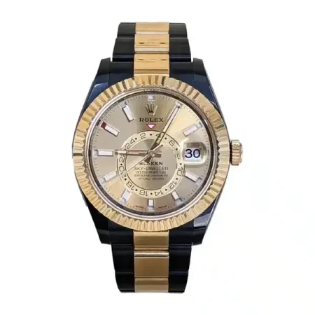 Rolex 326933 Sky-Dweller 42mm Champagne Dial Oyster Bracelet PVD Blaken